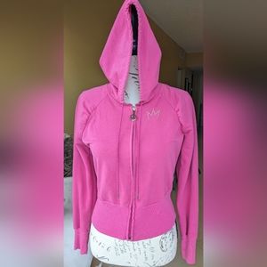 Niki Ninja Pink Zippered Hooded Studded Size Medium